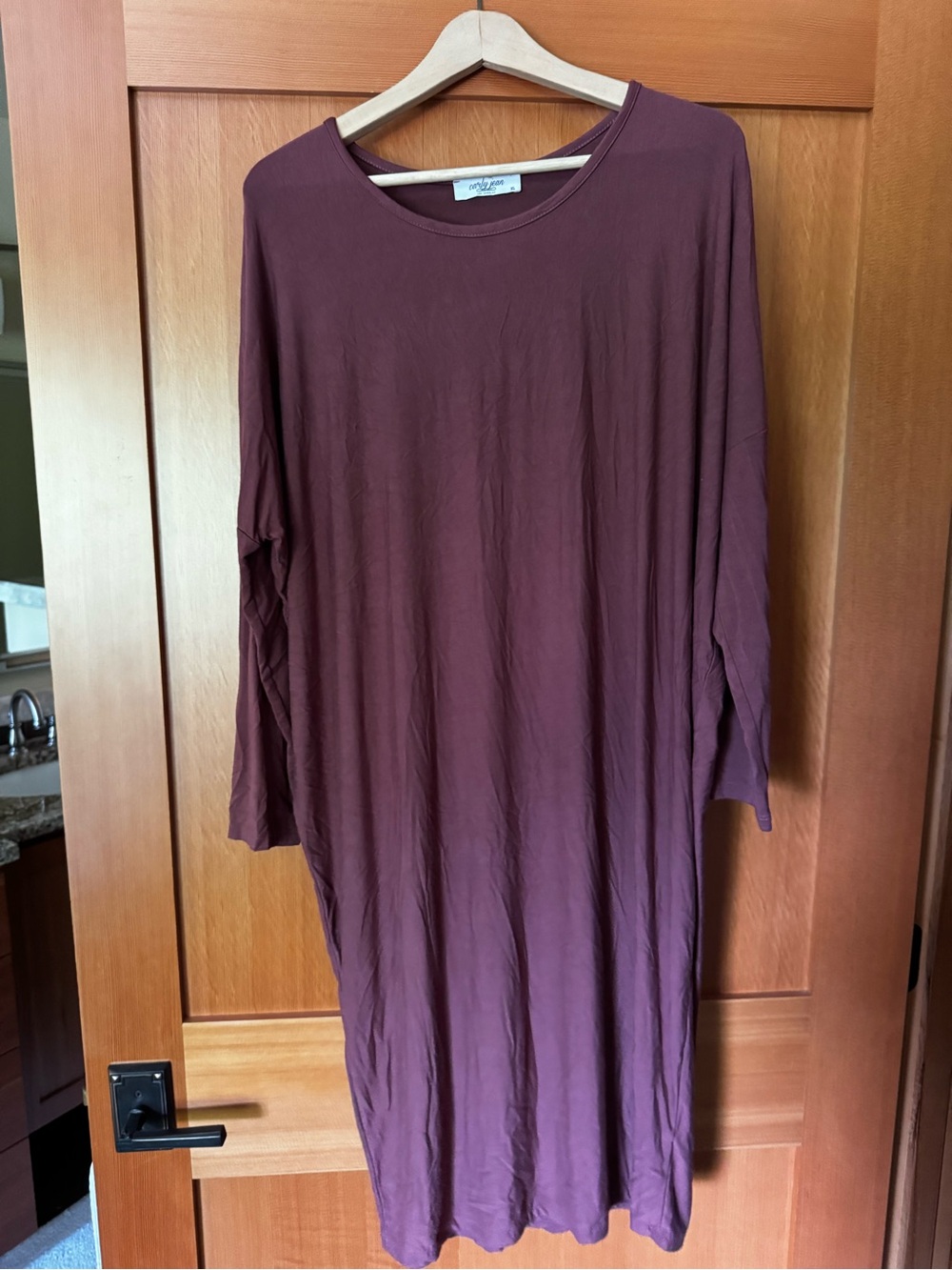 Carly Jean Los Angeles Long Sleeve Tunic Dress - Plum